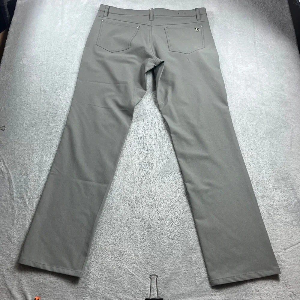 FootJoy Mens Athletic Fit Golf Pants Gray‎ 5-Pocket Stretch W35 L34